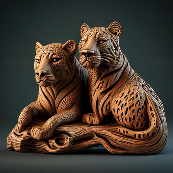 3D модель Амур і Тимур знамениті тварини (STL)